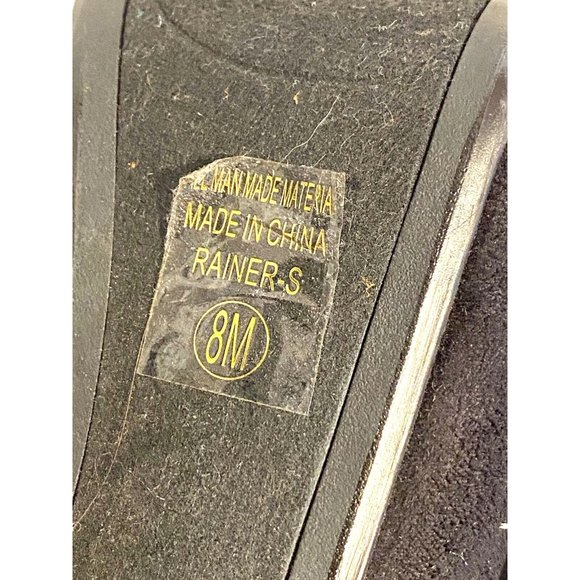 Heart in D Platform Peep Toe Pumps Black Red Faux Suede Stiletto Heel Size 8 - Picture 4 of 7